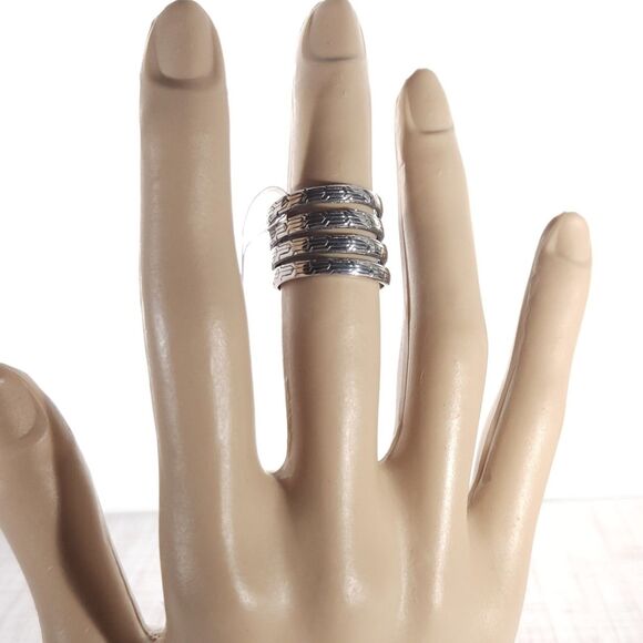 Sterling Silver Ring Multi Band Size 5-1/2 - Picture 14 of 14